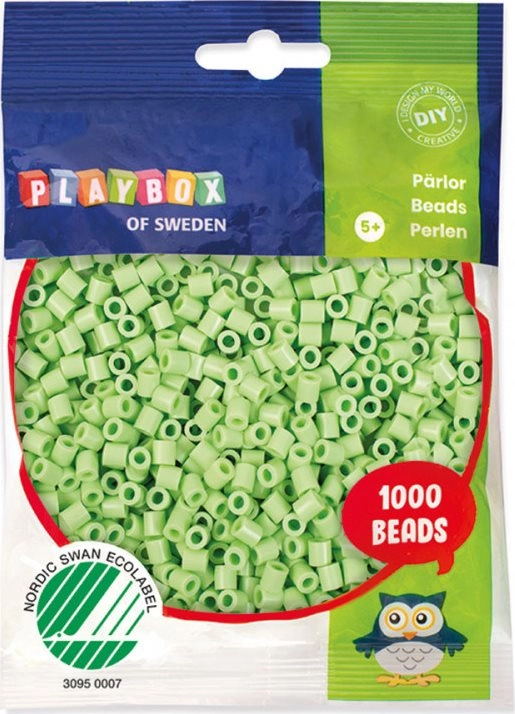 E-shop Playbox Zažehľovacie pastelové korálky, 1000ks - zelené