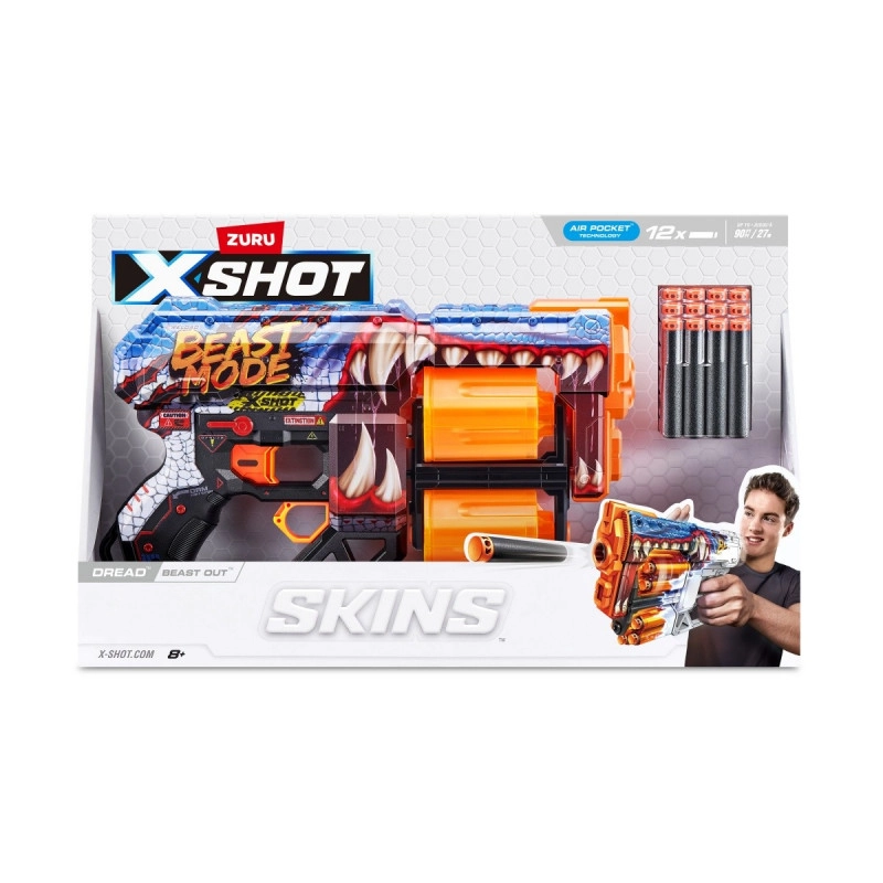 E-shop Pištoľ na šípky X-SHOT SKINS DREAD – beast mode (12 šípok)