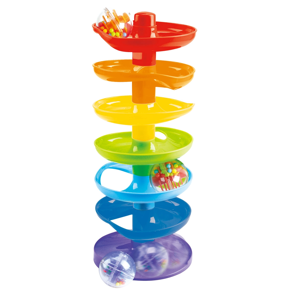 Playgo Špirála s loptičkami dúhová 37 cm
