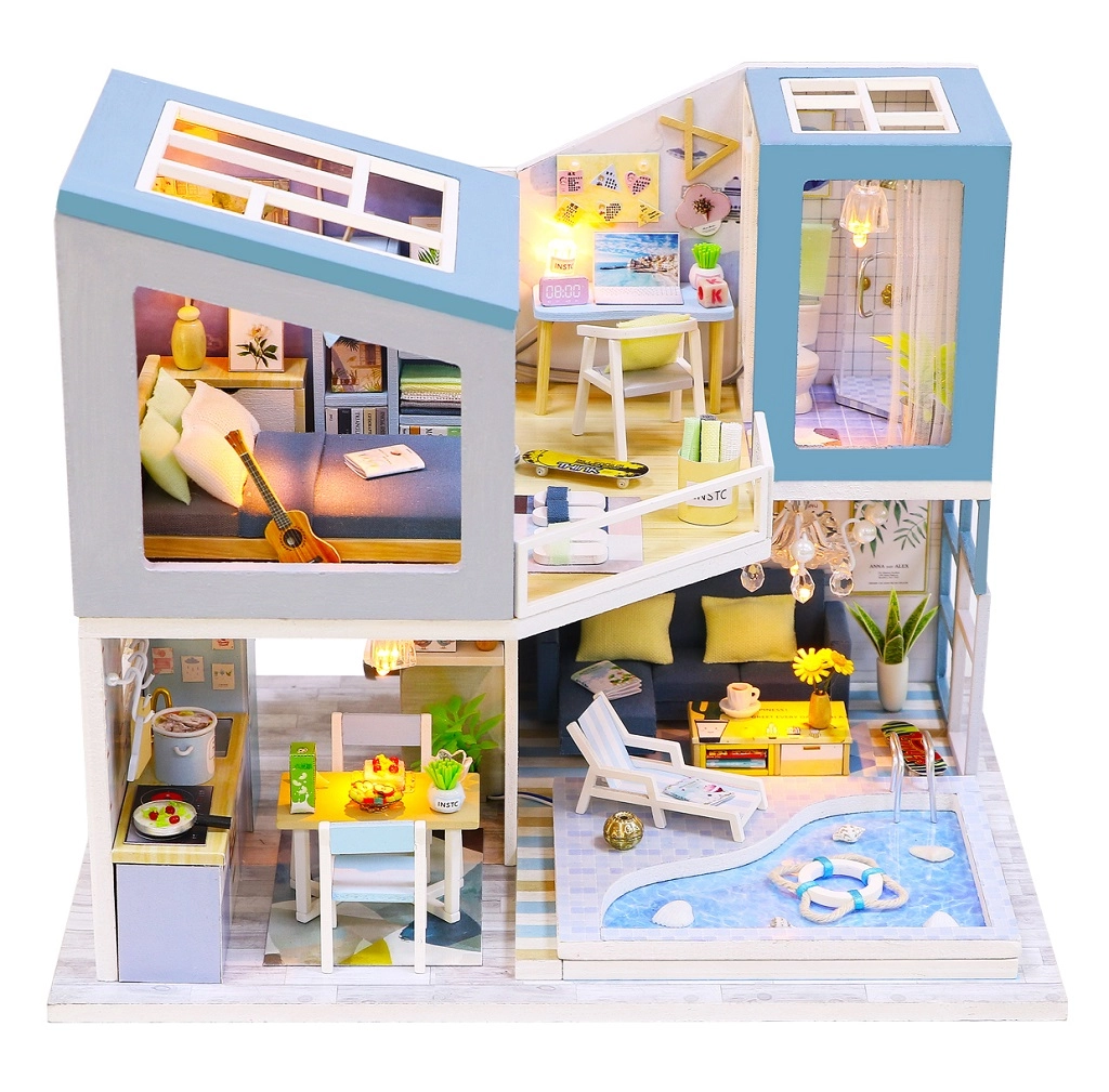 2Kids Toys miniatúra domčeka vila – Modrá