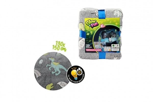 E-shop Teddies Deka Dinosaurus svítící ve tmě plyš šedivá