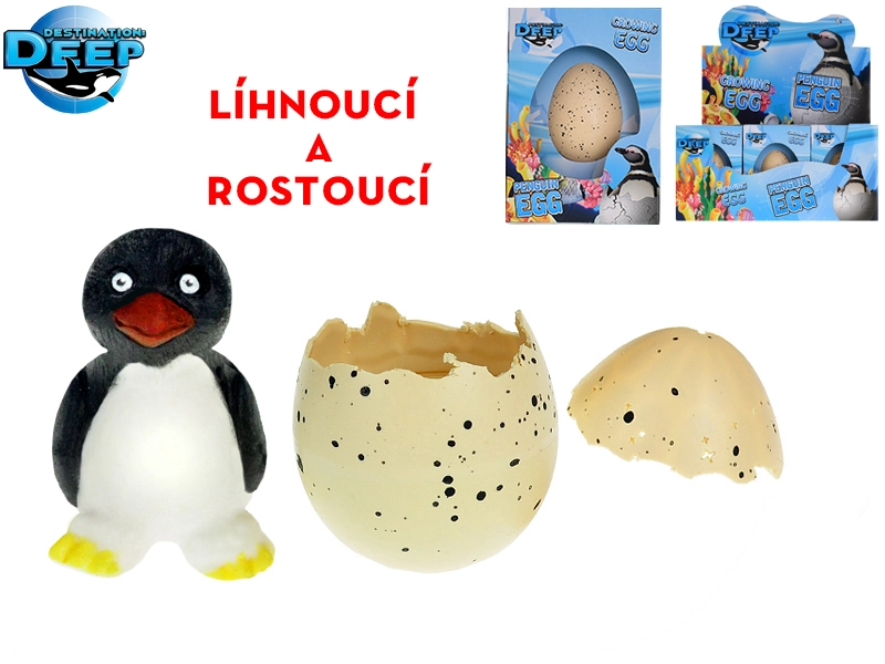 Mikro trading Tučňák líhnoucí a rostoucí ve vajíčku 6 cm