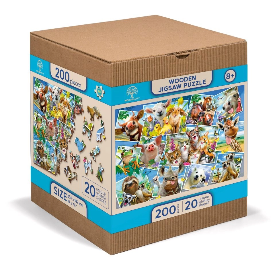 E-shop WOODEN CITY Dřevěné Zvířecí pohlednice 2v1 EKO 505 dielov