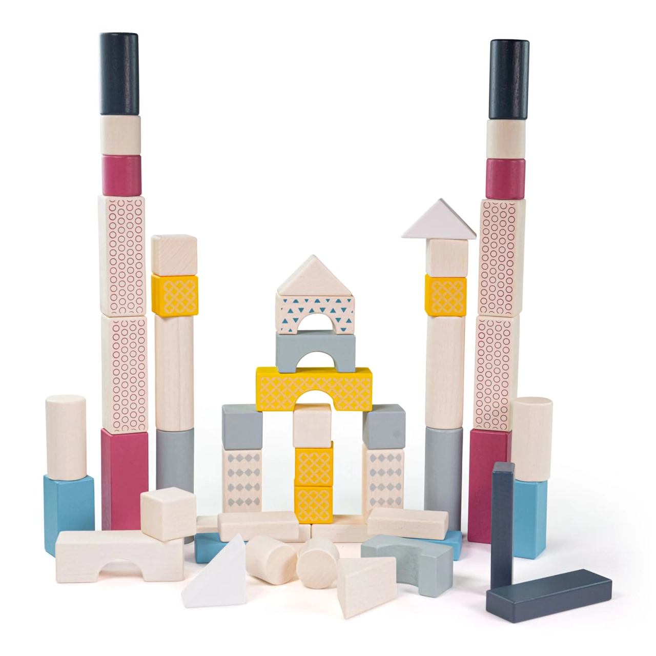 E-shop Bigjigs Toys Kyblík s kostkami 50 ks