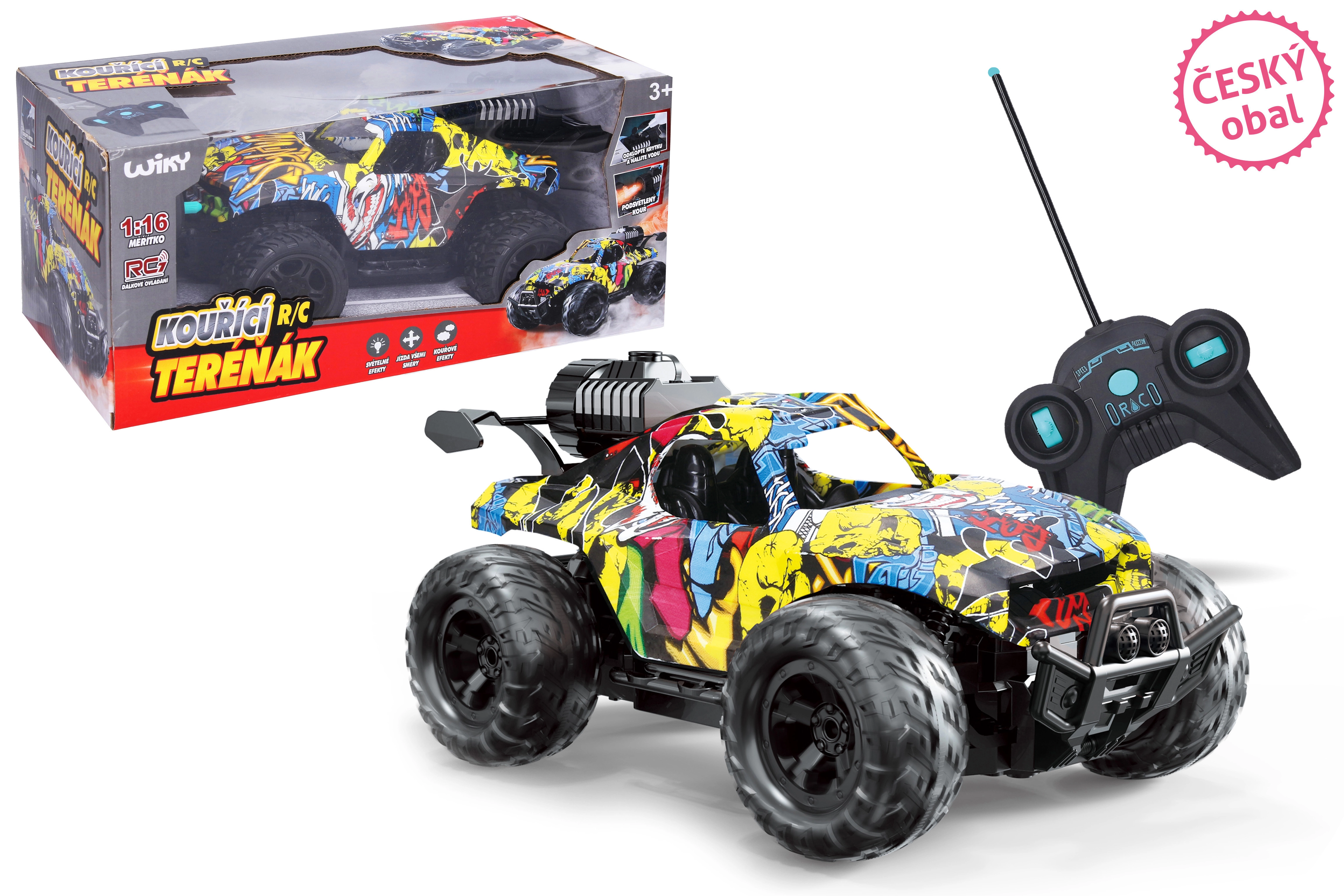 E-shop Terénne RC auto s graffiti dizajnom a dymovým efektom 24 cm