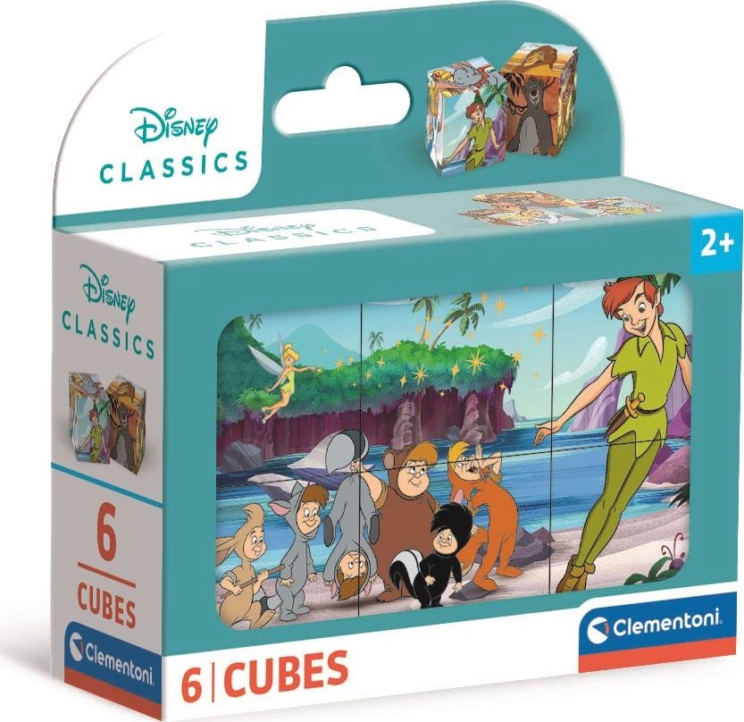CLEMENTONI Obrázkové kocky Disney rozprávky, 6 kociek