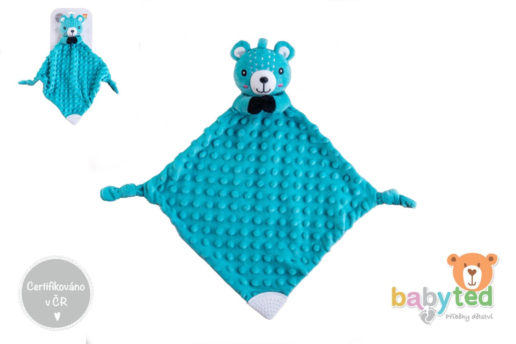 plyšový mojkáčik s medvedíkom a hryzátkom BABYTED 25 × 25 cm