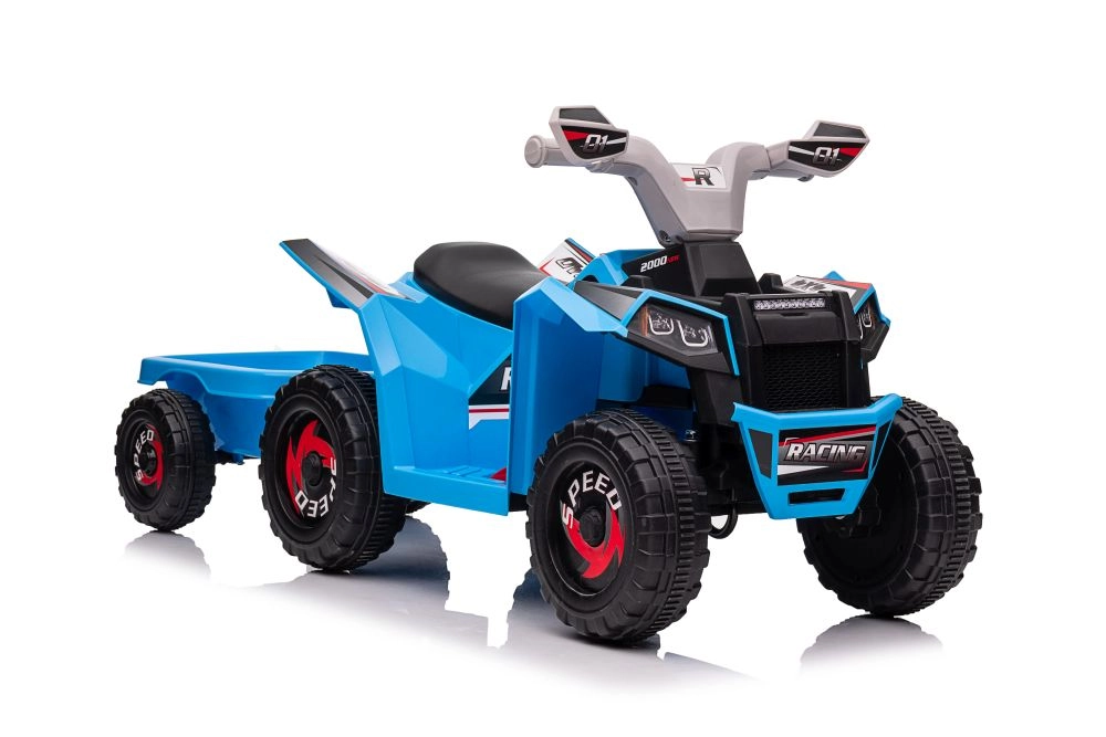 E-shop IMPORT LEANTOYS Modrá batériová štvorkolka XMX630T s prívesom
