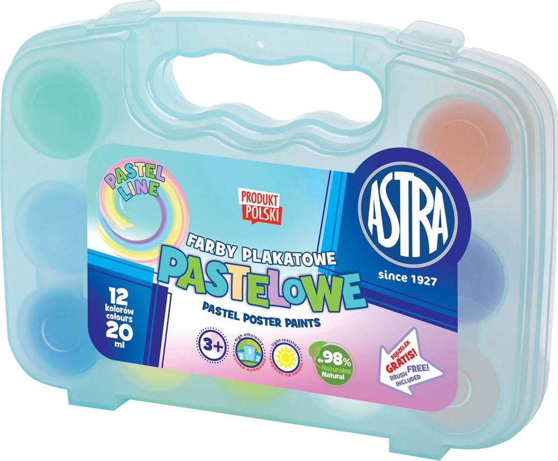 E-shop Astra temperové farby 12 x 20 ml pastelové v plastovom kufríku