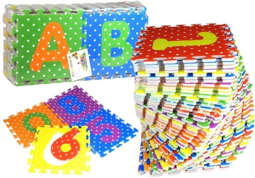 E-shop shumee Farebné penové puzzle abeceda a čísla 36 dielikov
