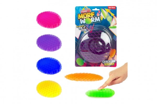 E-shop Teddies Fidget worm měnící tvar antistresový plast 13cm 6 barev