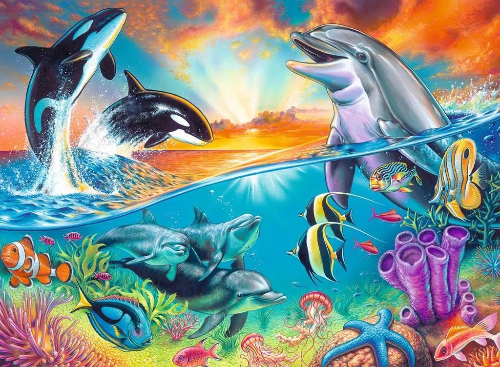 E-shop Ravensburger puzzle Život v oceáne XXL 200 dielikov