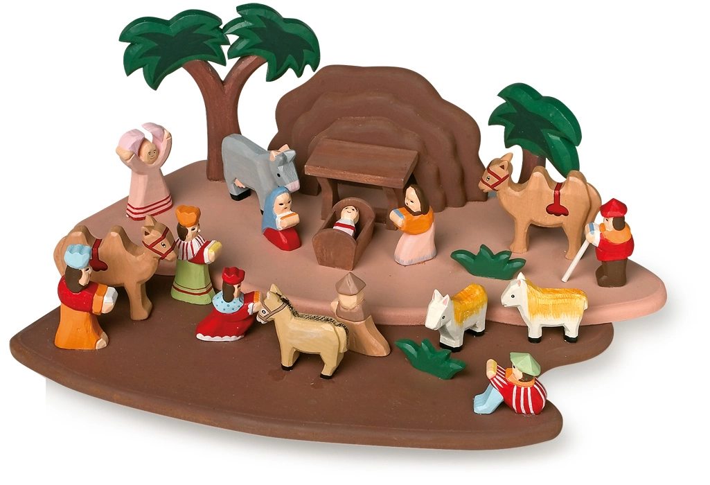 Small Foot Detský drevený betlehem s figúrkami