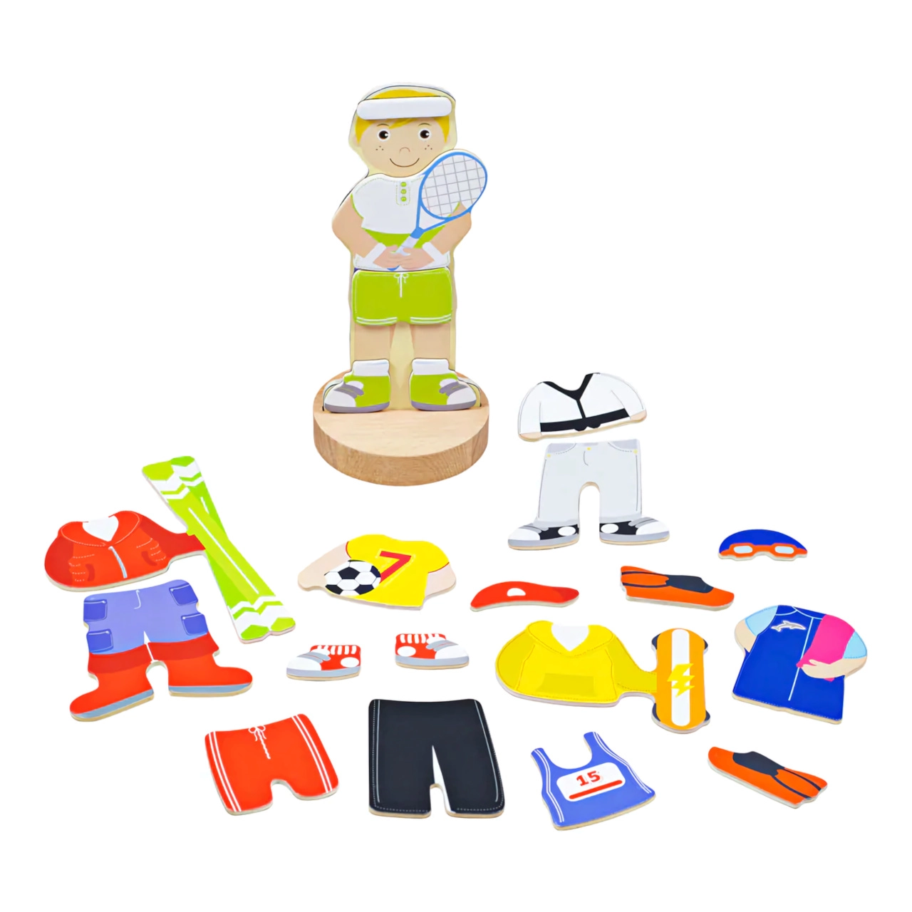 E-shop Bigjigs Toys magnetické obliekacie puzzle Športové aktivity