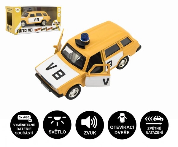 E-shop Teddies Policejní auto VB combi na zpětné natažení na baterie se zvukem