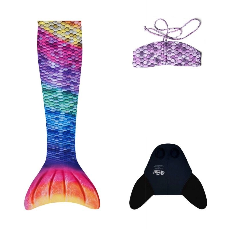 E-shop Sirení chvost s monoplutvou Rainbow a bikiny