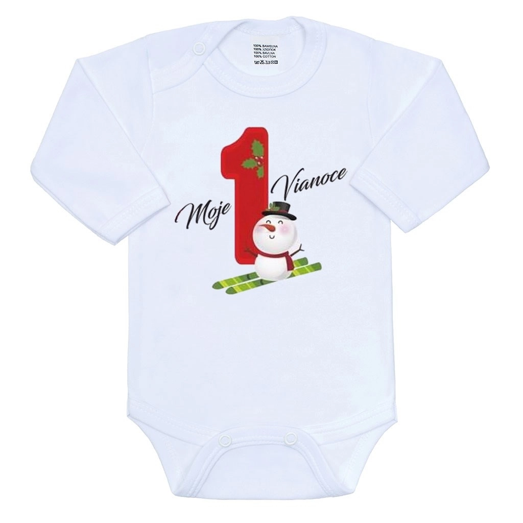 dojčenské body New Baby moje prvé Vianoce, veľkosť 56 (0–3 mesiace)