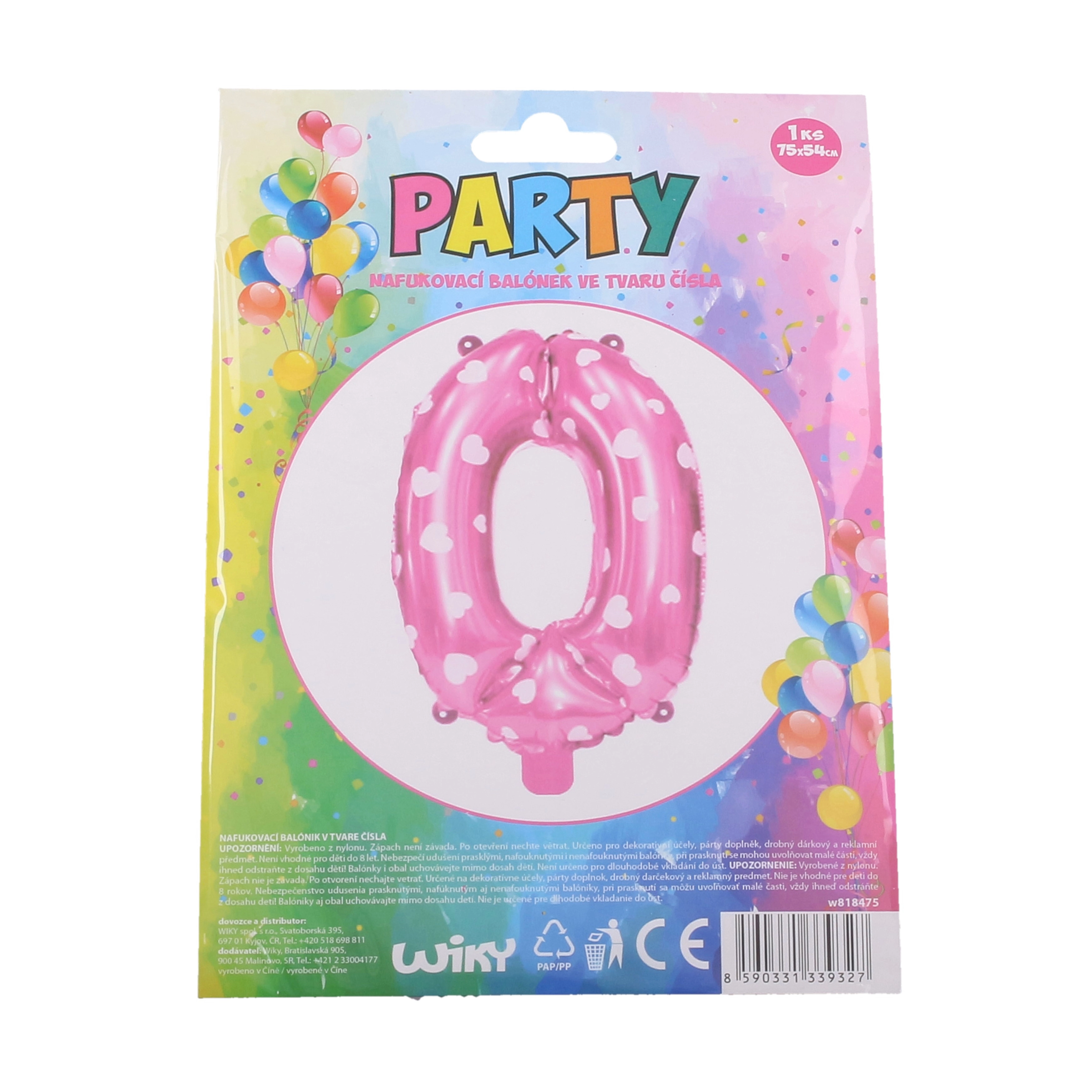 E-shop Wiky nafukovací balónik číslo 0 dievčatá WKW818475
