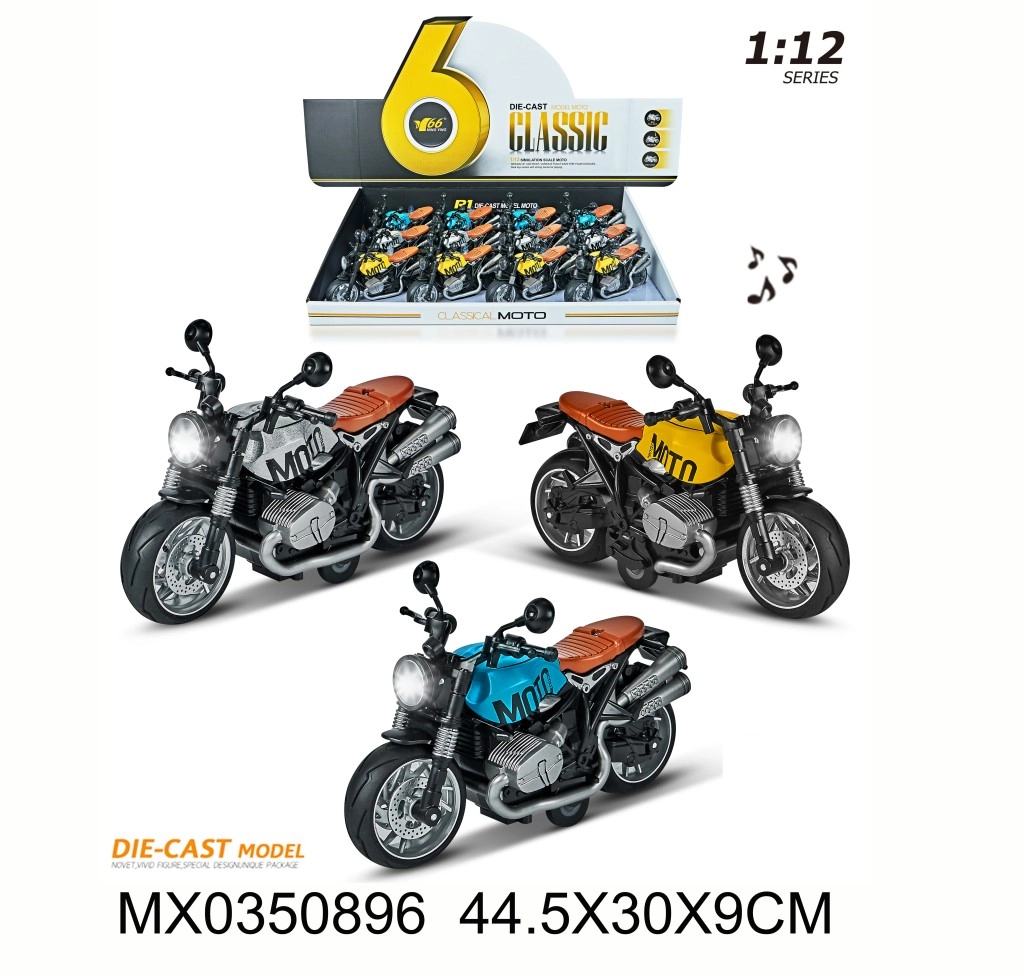 E-shop Alltoys Motorka se světlem a zvukem žlutá 1:12