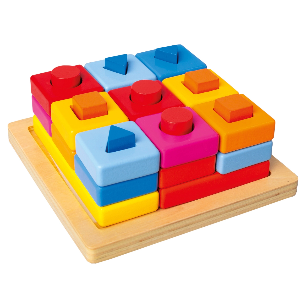 E-shop Bino vkladacie tvary na doske farebné