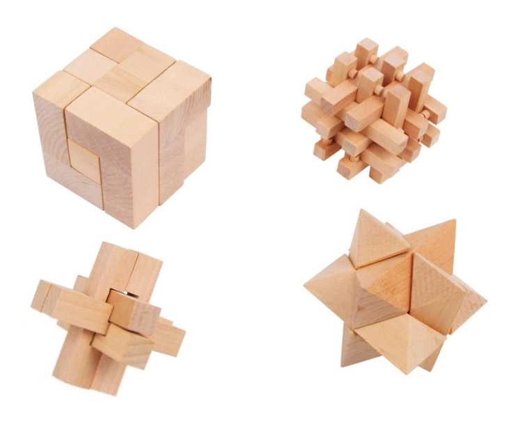 E-shop LEGLER Dřevěné hlavolamy set 4ks