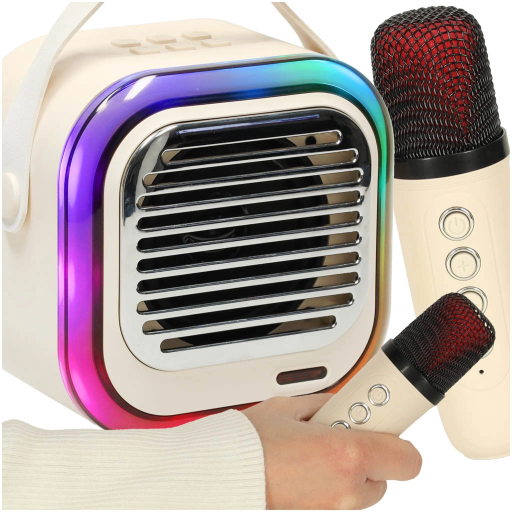 Karaoke Bluetooth reproduktor krémový