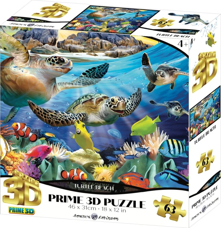 PRIME 3D puzzle Korytnačka 63 ks