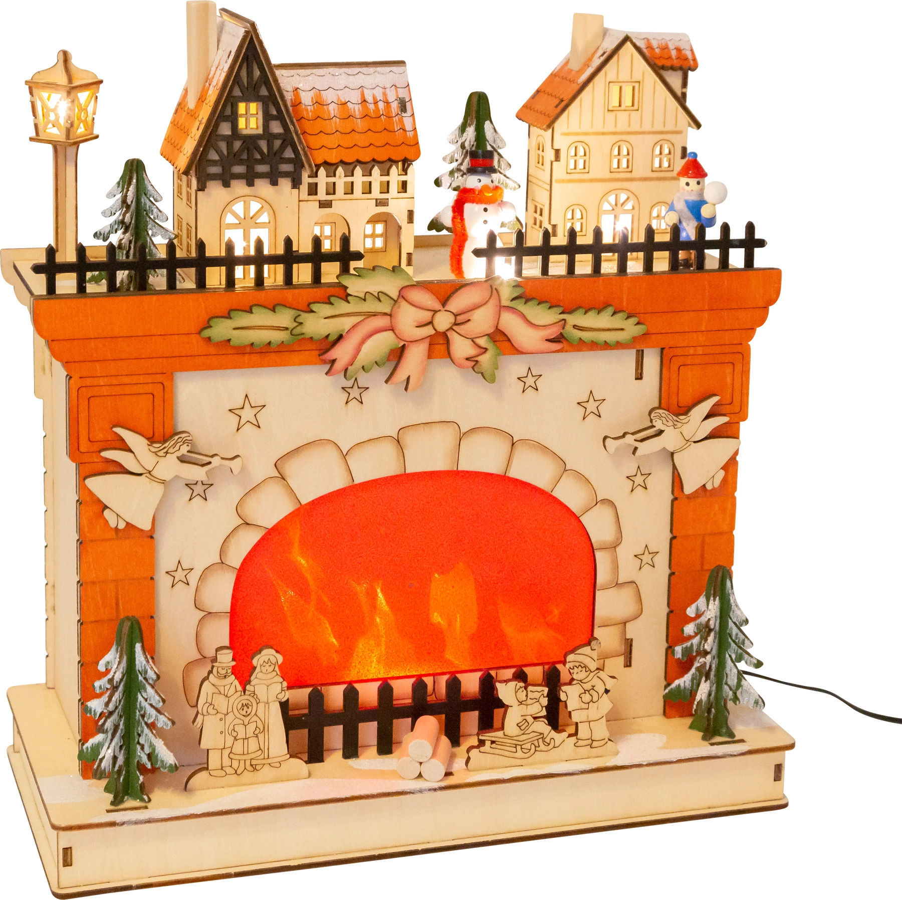 E-shop Small Foot Vianočná lampa zimná scéna pri krbe
