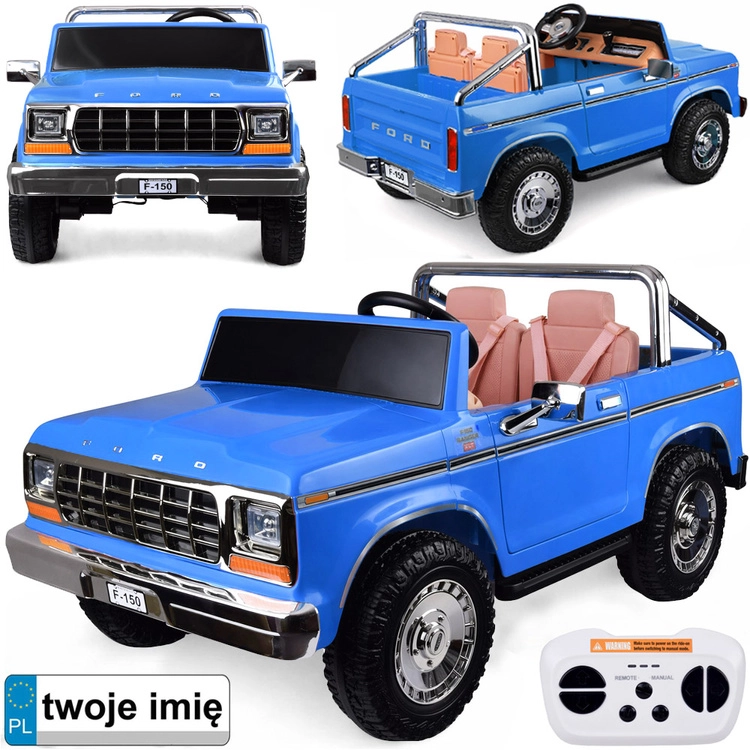 E-shop Elektrické autíčko pre deti FORD Bronco Pickup pre dvoch – modrá