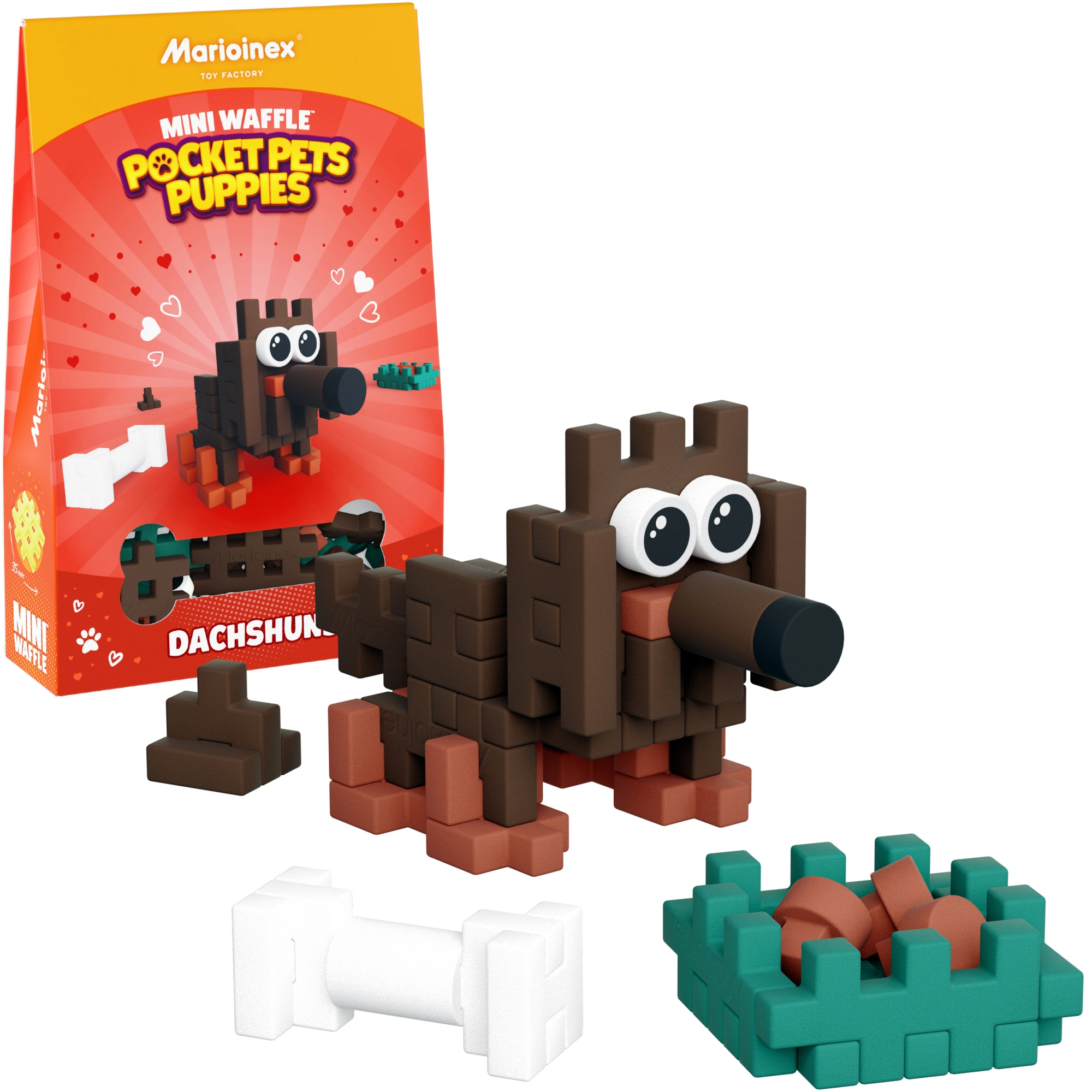 E-shop Stavebnica Mini Waffle Pocket Pets – jazvečík od Marioinex