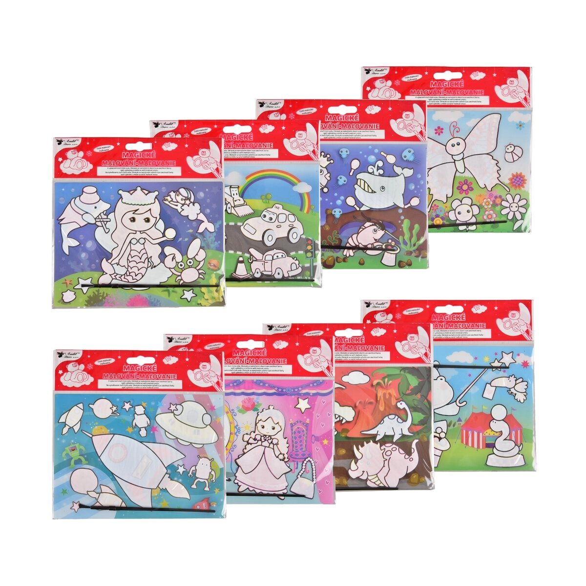 E-shop Kreatívna sada magického maľovania 20 × 15 cm (assort 8 motívov)