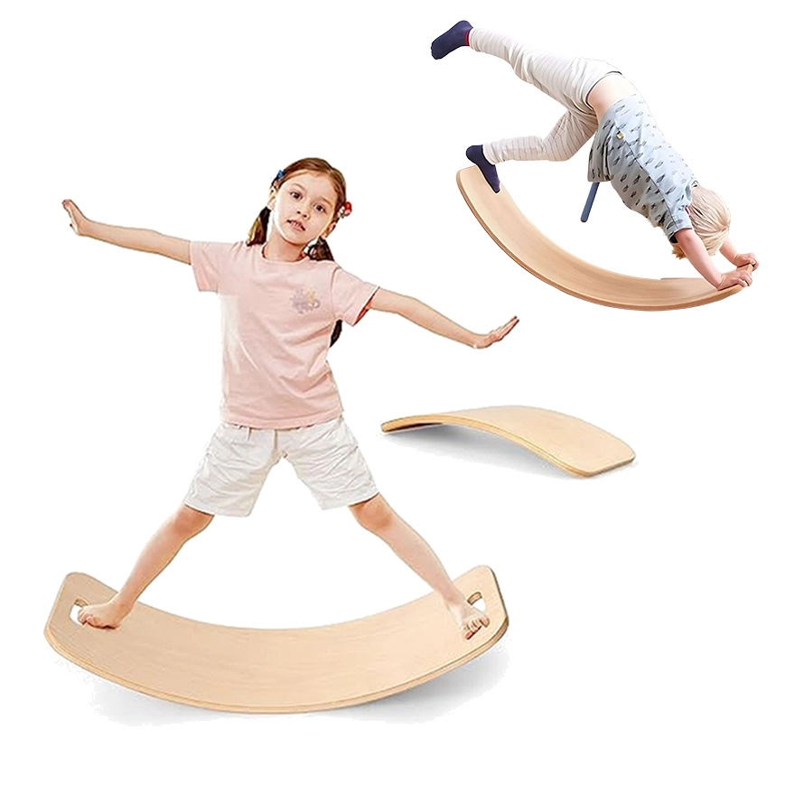 Drevená balančná doska KREA Balance Board s filcom