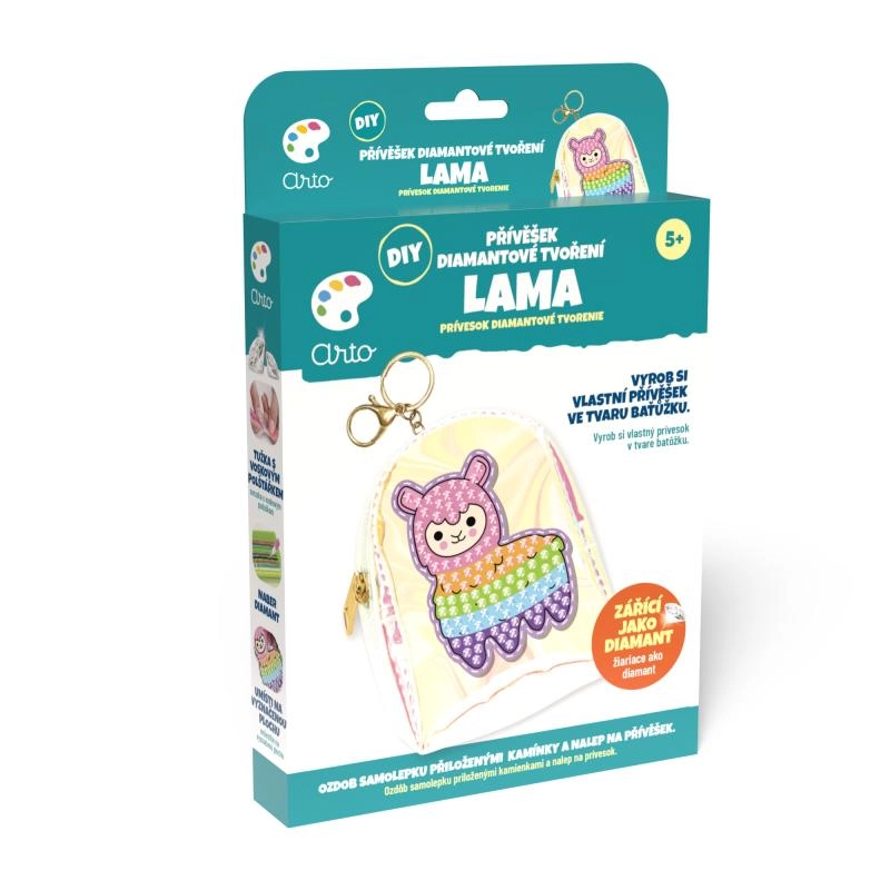 Arto diy prívesok s diamantovým tvorením – lama