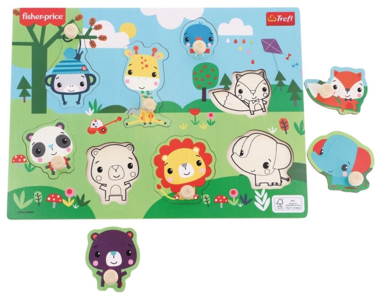 E-shop Trefl Fisher Price vkládačka Divoká zvířátka