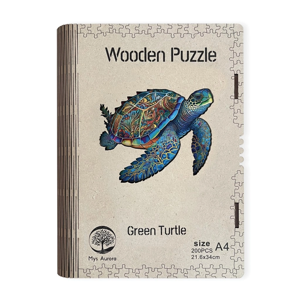 E-shop Drevené puzzle Green Turtle A4