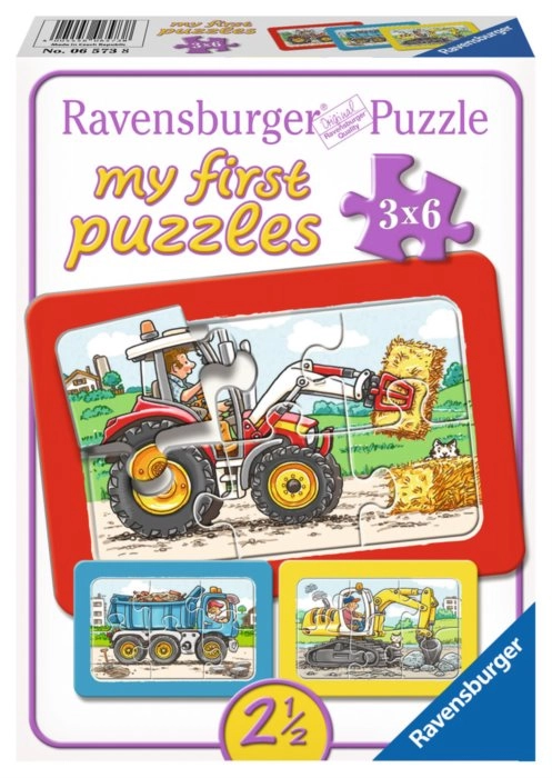 E-shop Ravensburger pro nejmenší Stavební stroje 3 x 6 dielov