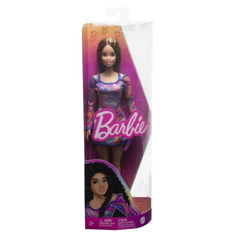 E-shop Barbie Fashionistas bábika s vlnitými vlasmi a pehami