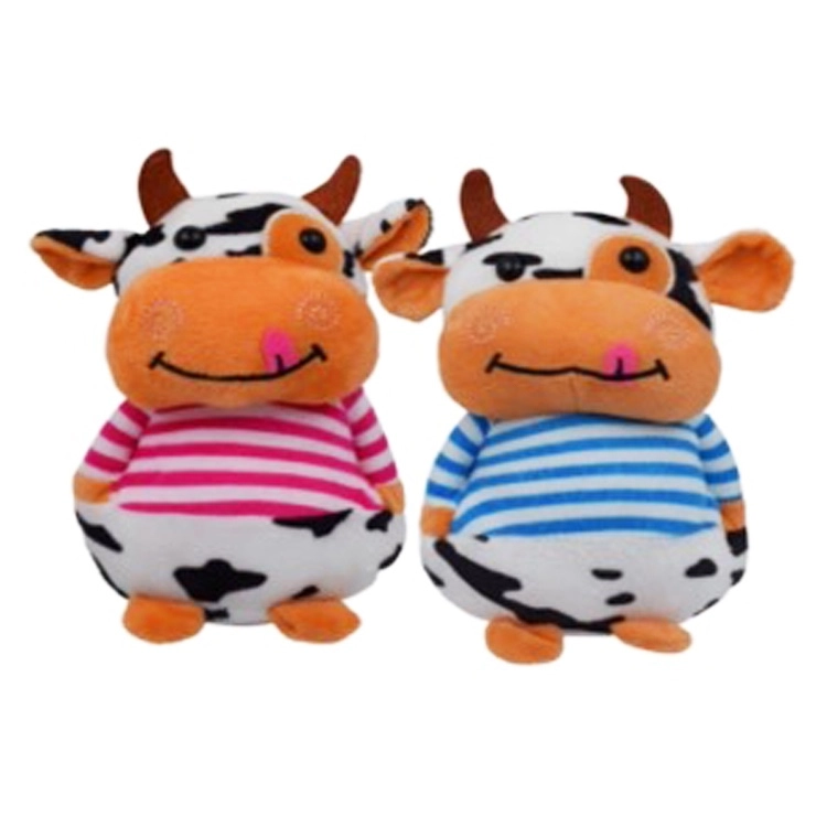 Plyšová kravička v pruhovanom tričku 20 cm