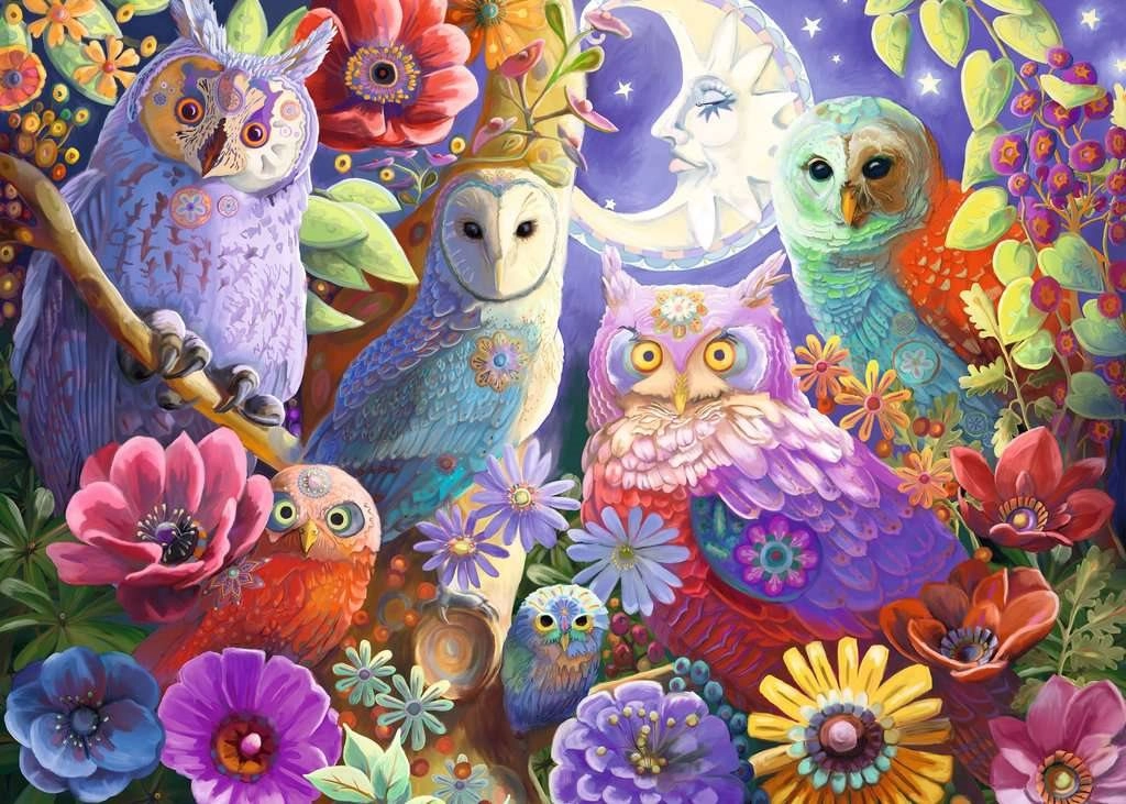 E-shop Ravensburger puzzle Nočné sovy 300 dielikov extra