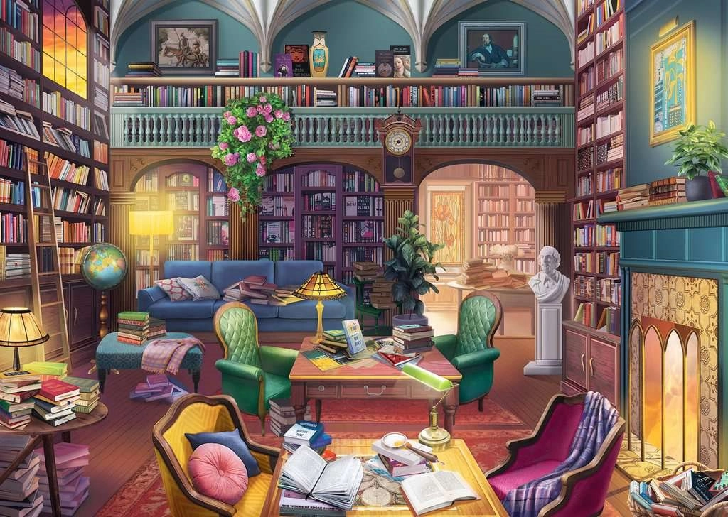 E-shop Ravensburger puzzle Vysnívaná knižnica XXL 500 dielikov