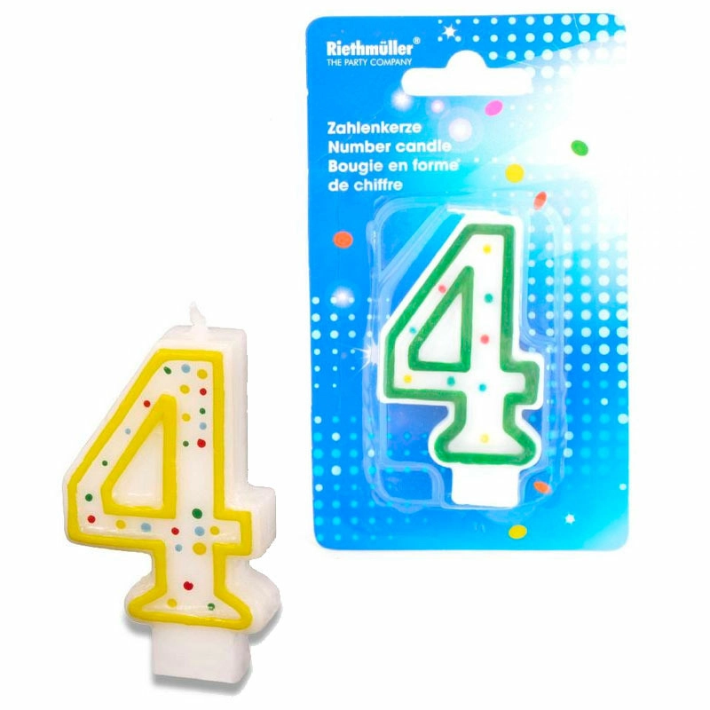 E-shop Narodeninová sviečka 7 3 cm s bodkami číslo 4 Amscan
