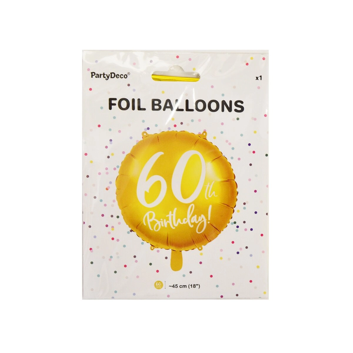 E-shop PartyDeco Fóliový balón 60tka zlatý 45 cm