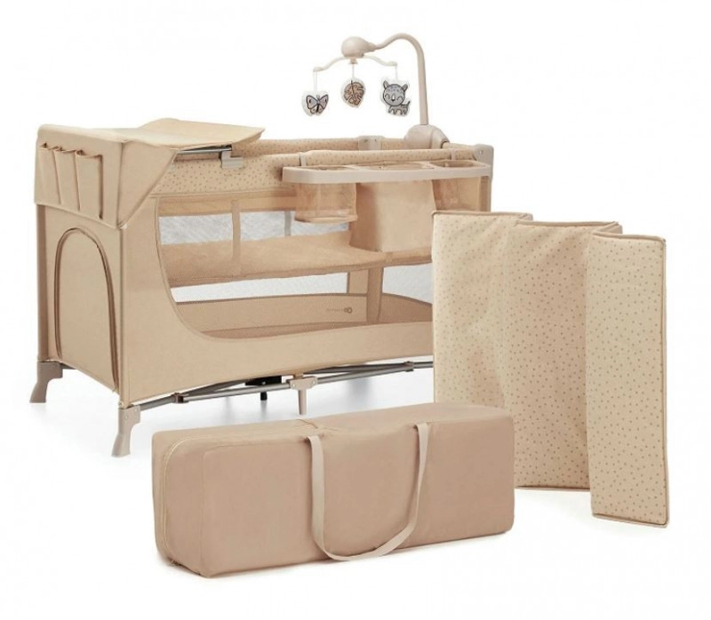 E-shop Kinderkraft Postieľka cestovná Joy 2 s doplňky Beige