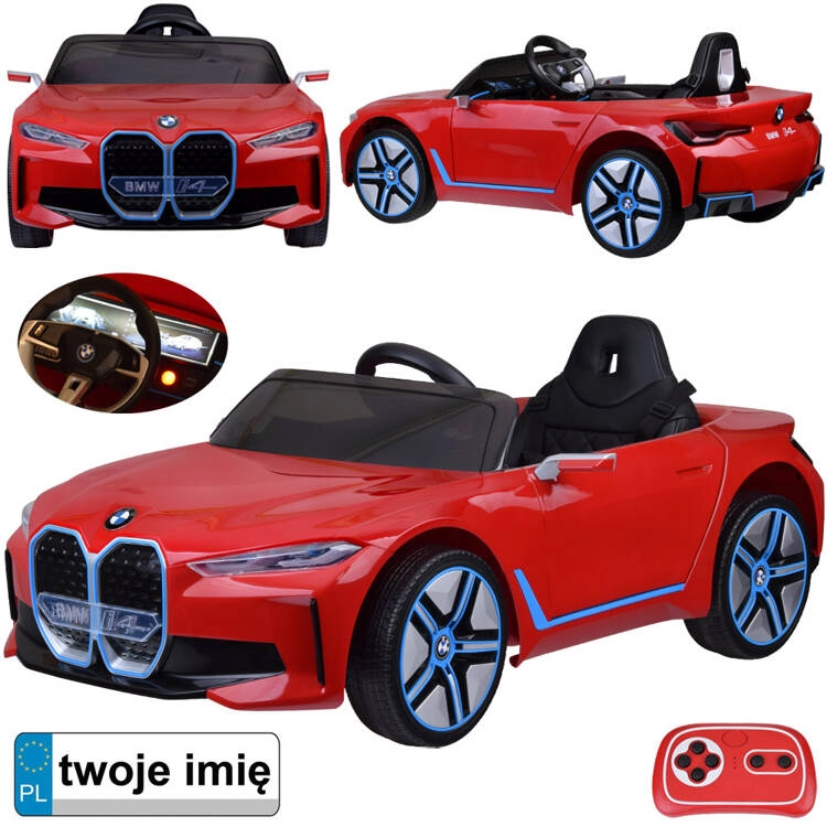 Elektrické autíčko BMW i4 pre deti s diaľkovým ovládaním – Červená