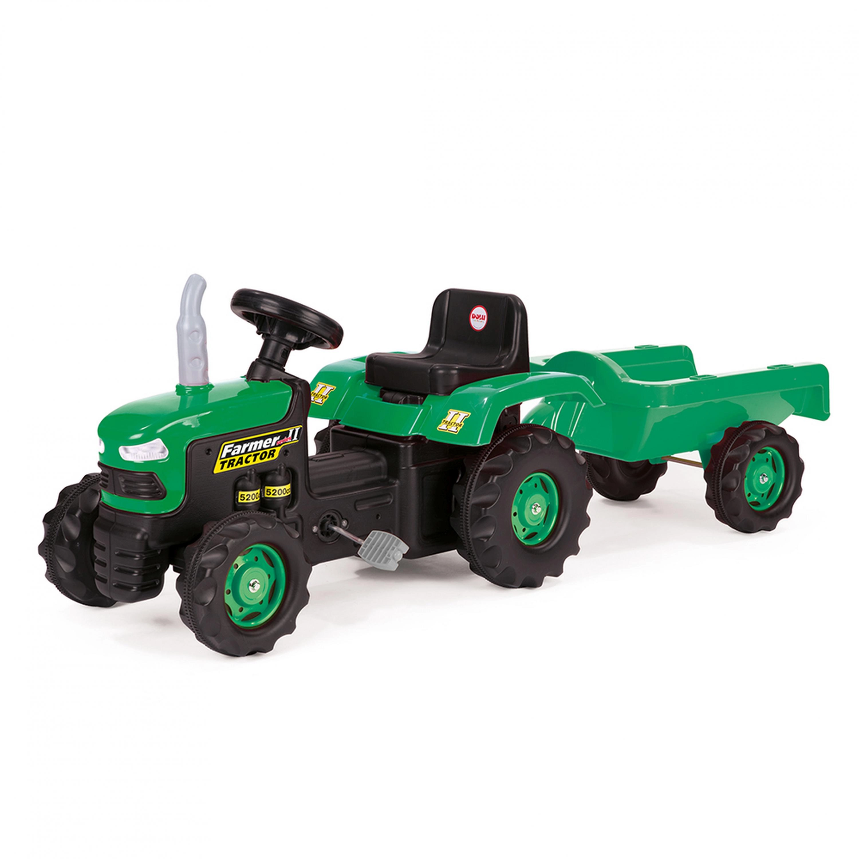 E-shop DOLU traktor šliapací s vlečkou zelený