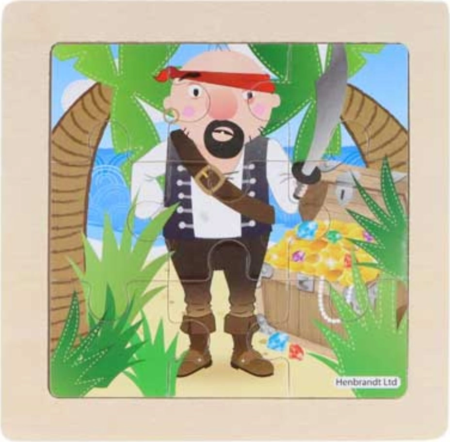 E-shop Drevené puzzle pirát 9 dielikov
