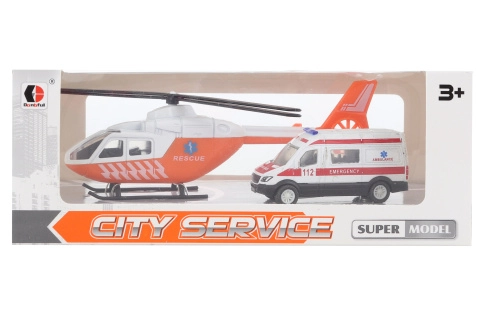 E-shop Kovová sanitka a helikoptéra pre deti
