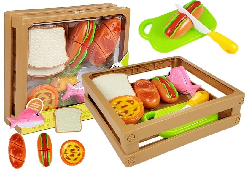 E-shop Lean Toys súprava na krájania rýchleho občerstvenia hot dog na suchý zips