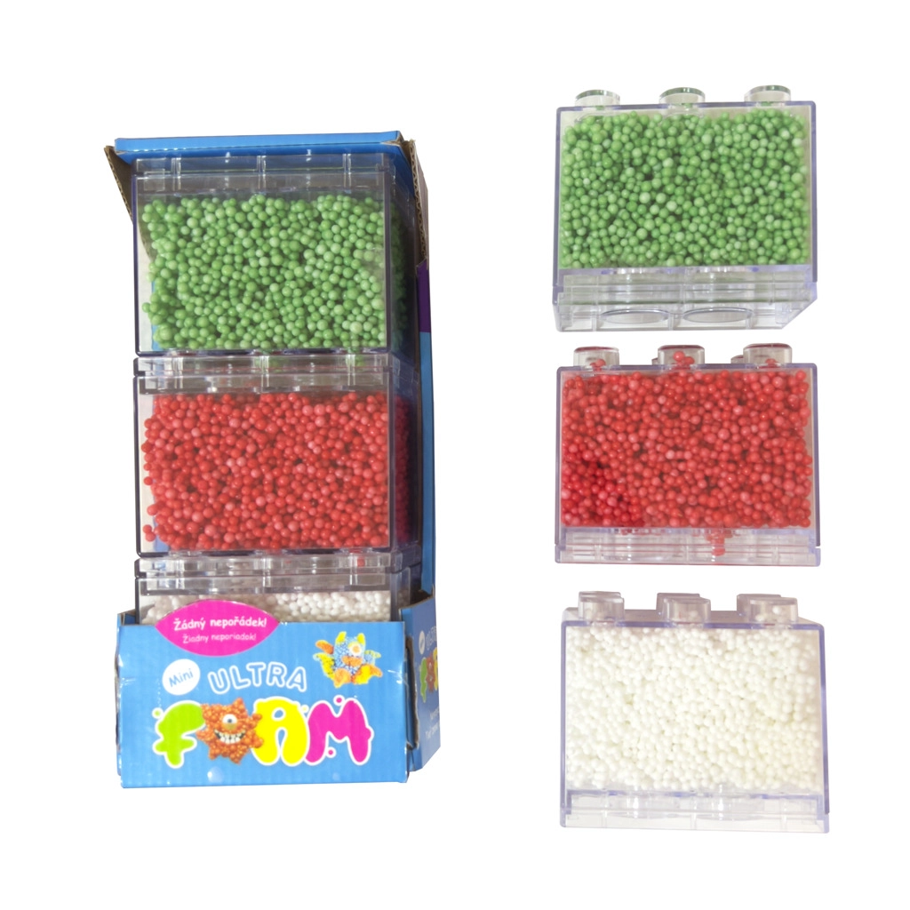 Ultra Foam Mini 3 ks zelená, červená, biela modelovacia hmota