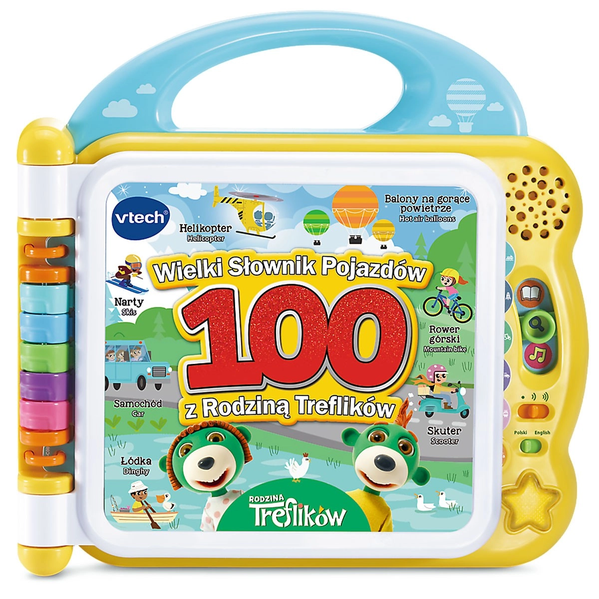 VTech interaktívna kniha Słownik Rodziny Treflików – vozidlá, dvojjazyčná CZ/EN